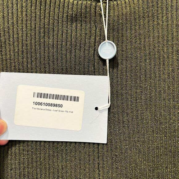 NWT! Hill House The Mariana Dress Rib Knit in Leaf Green Long Sleeve Size XXL - Picture 8 of 9